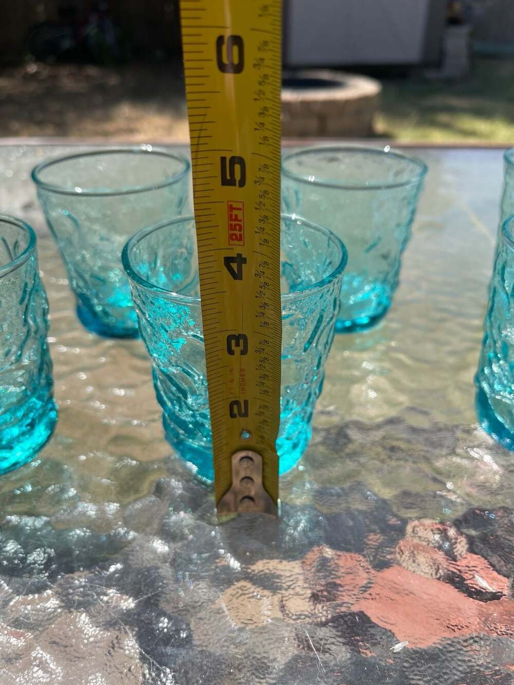 Anchor Hocking Lido Milano Aqua Crinkle Glass Juice Tumblers Set of 6 - Picture 5 of 6
